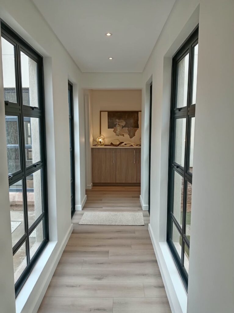 Glazed hallway and interior finishes
